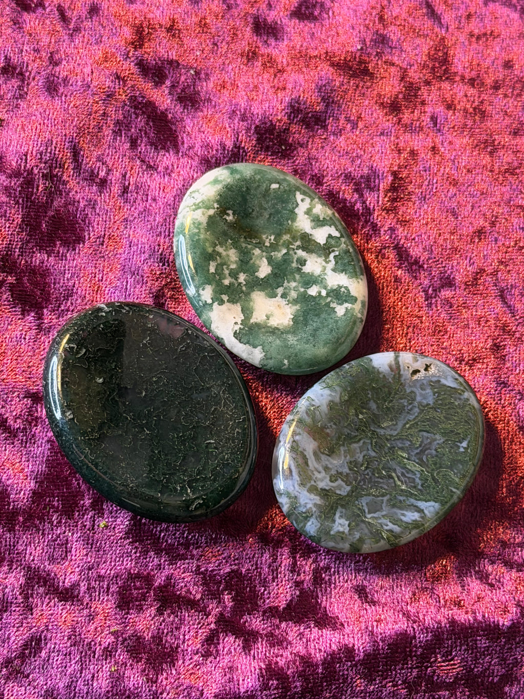 Moss Agate worry stone
