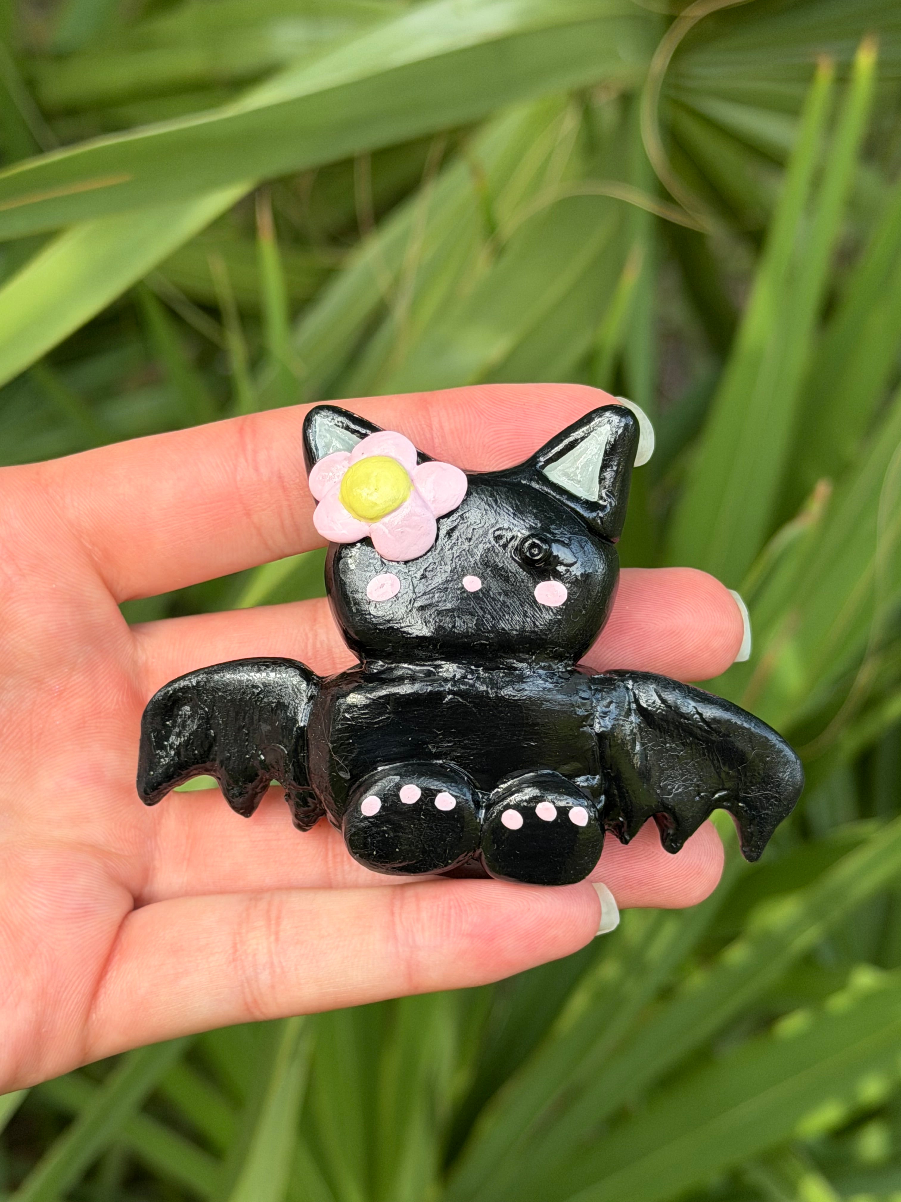 Flower Bat Handmade Magnet