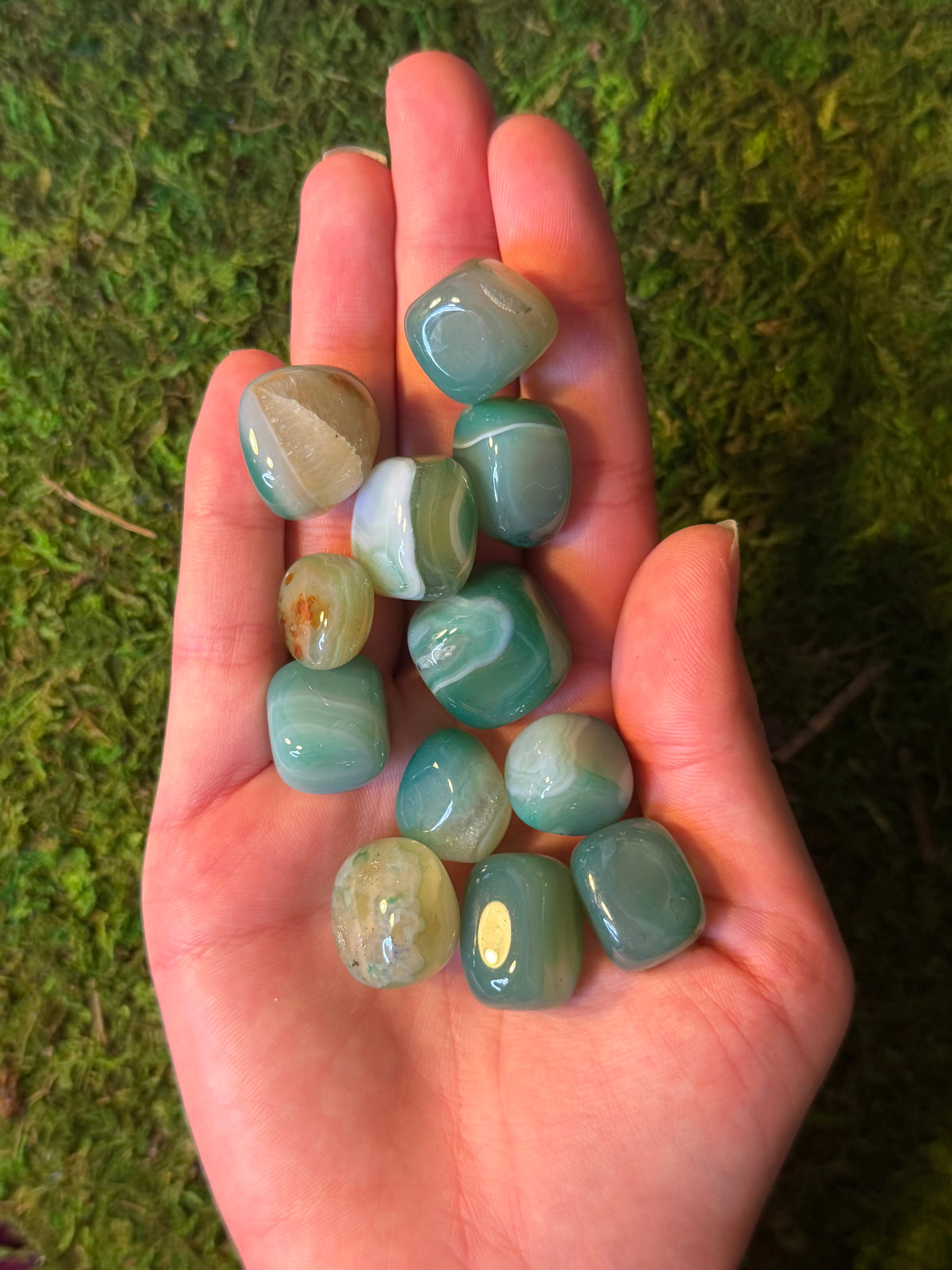 Green Agate Tumble
