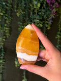 Yellow calcite arrow head point #4