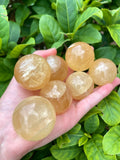 Honey Calcite High Quality Sphere