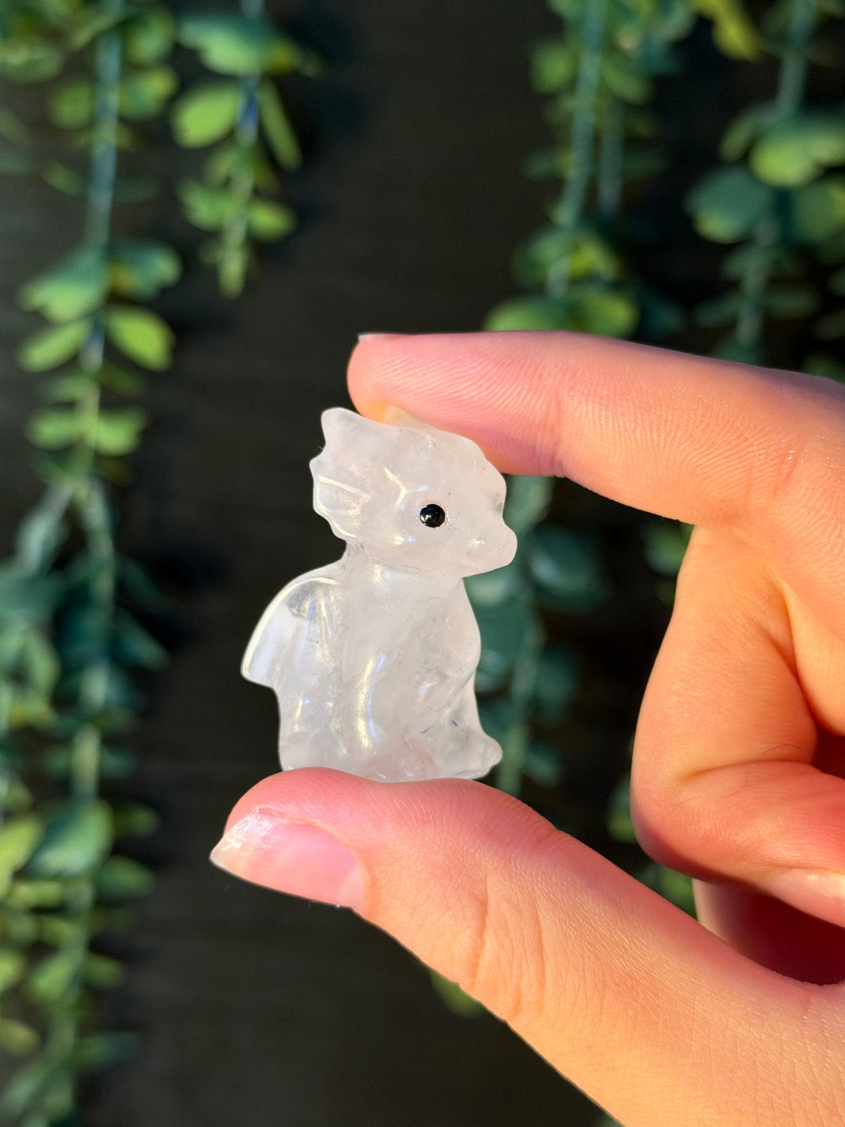 Clear Quartz Dragon Carving