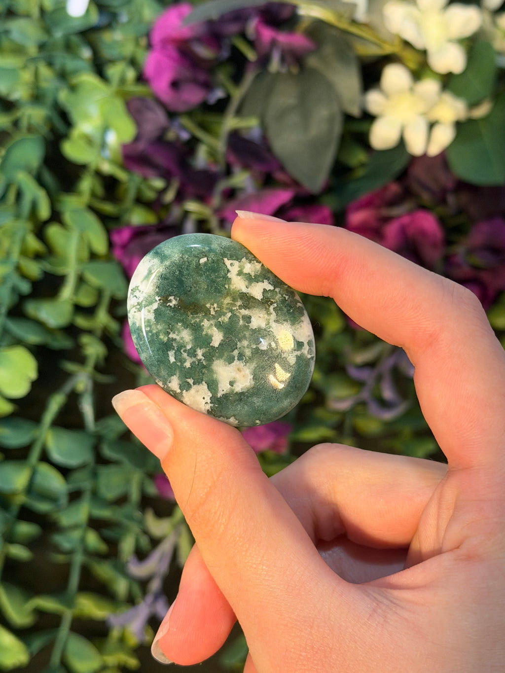 Moss Agate worry stone