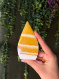 Yellow calcite arrow head point #3