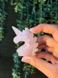 Rose Quartz Unicorn Carving