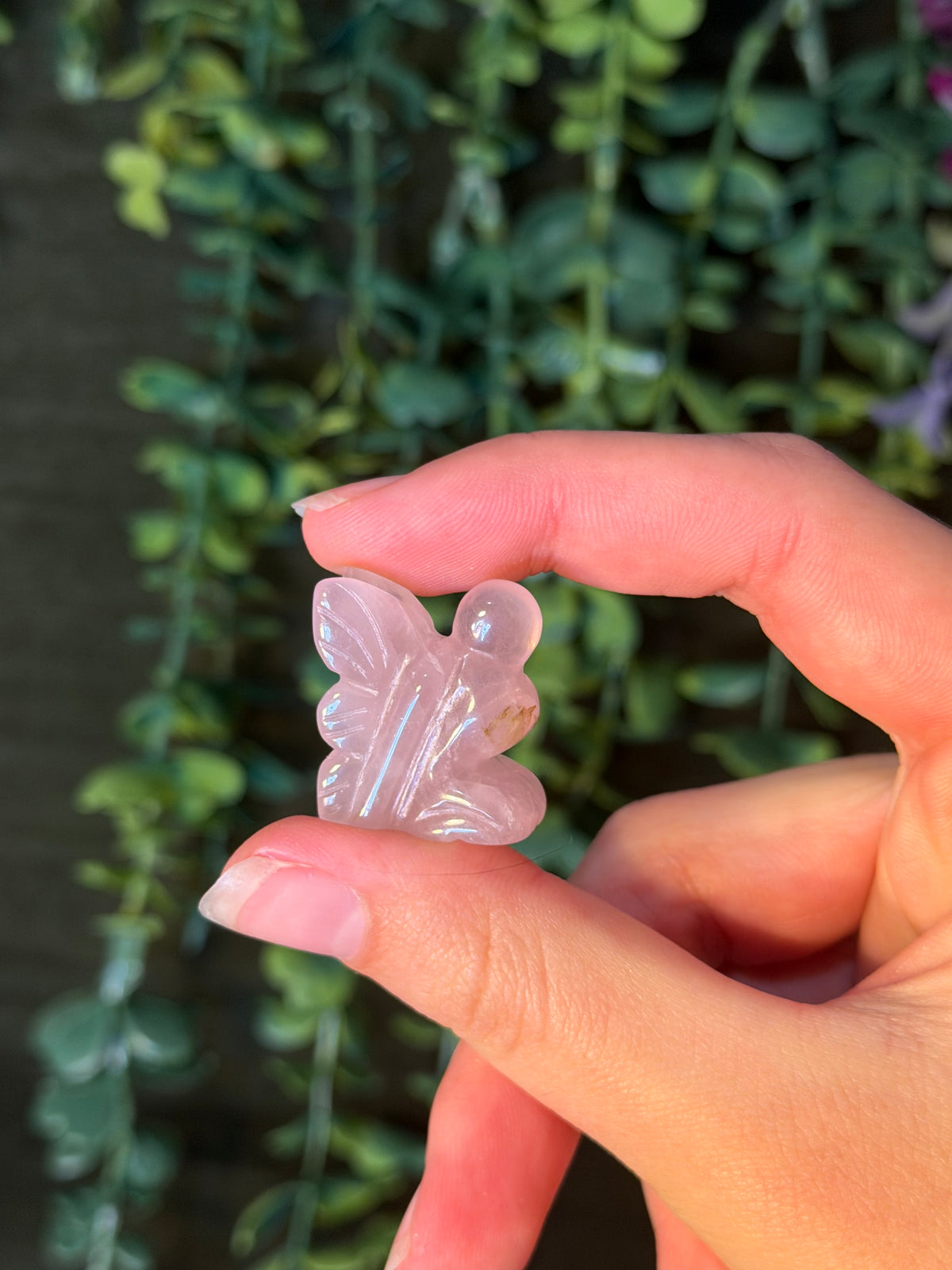 Rose Quartz fairy carving