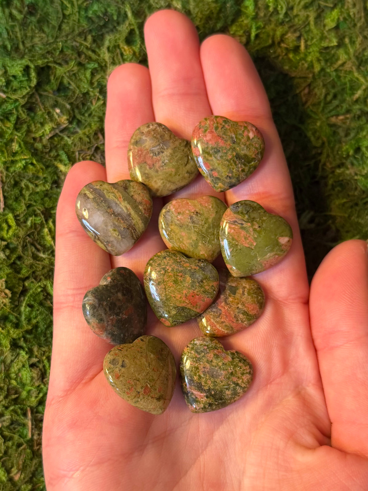 Unakite Mini Heart Carving ￼